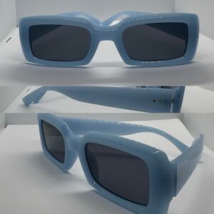 Retro Chic Blue Rectangle Sunglasses - UV400 Protection - Trendy Fashion Shades